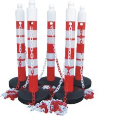 Set di 5 Paletti rosso-bianco