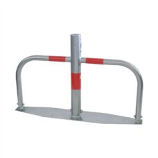 Barriera per parcheggio Pieghevole, con serratura a cilindro profilo Euro Galvanizzato a caldo con strisce riflettenti rosse