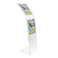 Espositore Leggio trasparente con base a L da 8mm a due tasche f.to A4 V